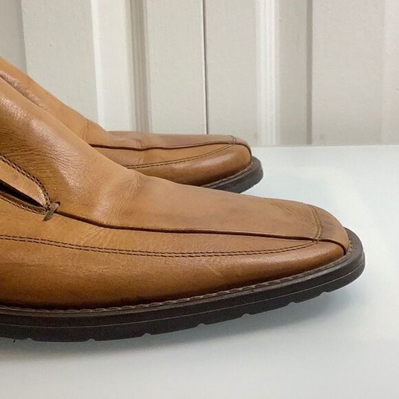 FEETFIRST MENS TAN LEATHER LOAFERS/SLIP ONS MADE IN ITALY SIZE 43 - Picture 10 of 13